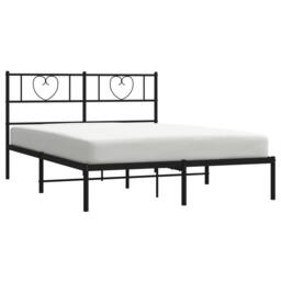 Berkfield Home Metal Bed Frame with Headboard Black 150x200 cm King Size - thumbnail 3