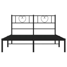 Berkfield Home Metal Bed Frame with Headboard Black 150x200 cm King Size - thumbnail 5