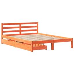 Berkfield Home Bed Frame without Mattress Wax Brown 160x200 cm Solid Wood Pine - thumbnail 3