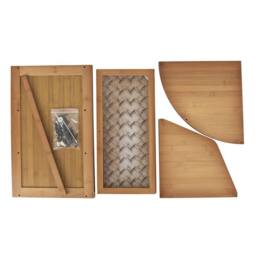 Kelvenix Acrylic Door Wooden Bamboo Corner Cabinet Kitchen in Brown - thumbnail 3
