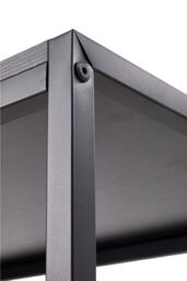 Living and Home Retro Office Desk with Monitor Stand & Storage Shelves, 100 x 46 x 84 cm in Black - thumbnail 6