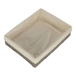 Red Hamper Straight Sided Cotton Linen Paper Rope Trays in Grey - Size: Large