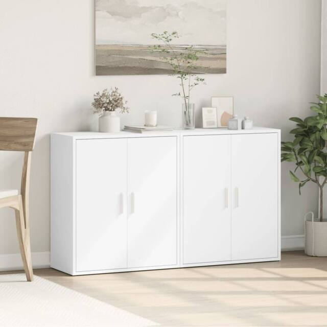 Berkfield Home Sideboards 2 pcs White 60x31x70 cm Engineered Wood - Size: 60 x 31 x 70 cm - image 1