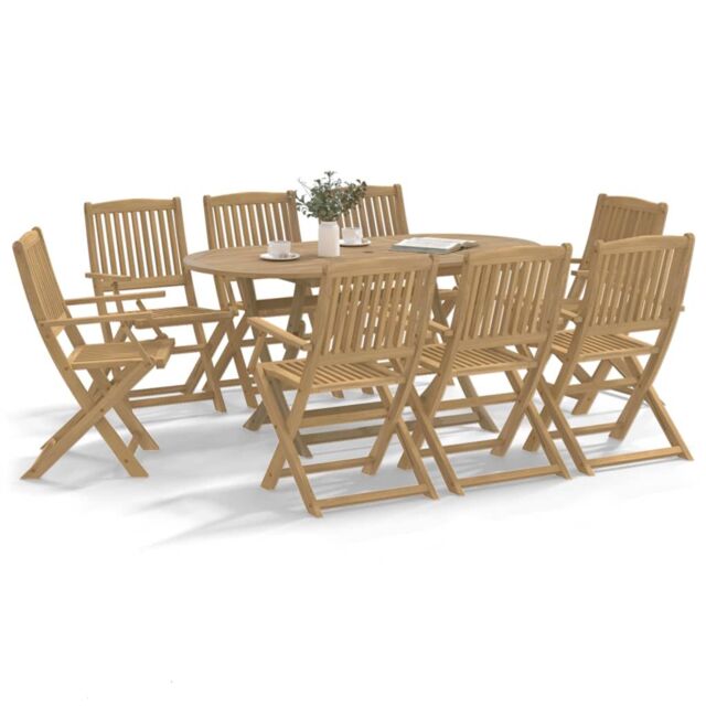 Berkfield Home Folding Garden Chairs 8 pcs 54.5x58x90 cm Solid Wood Acacia in Brown - image 1