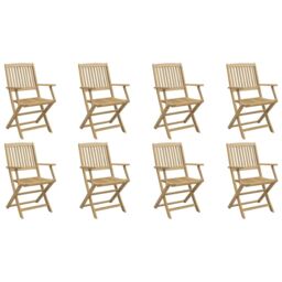 Berkfield Home Folding Garden Chairs 8 pcs 54.5x58x90 cm Solid Wood Acacia in Brown - thumbnail 2