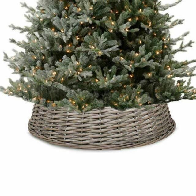 FLAVORA Grey Large-Christmas Tree Skirt Xmas Stand Cover - Size: 0.5m x 1m - image 1