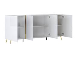 Vente-unique Sideboard With 4 Doors - 200 Cm - Gloss White & Gold - MARZIALO in Metallic Gold - thumbnail 6