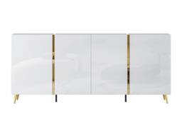 Vente-unique Sideboard With 4 Doors - 200 Cm - Gloss White & Gold - MARZIALO in Metallic Gold - thumbnail 4