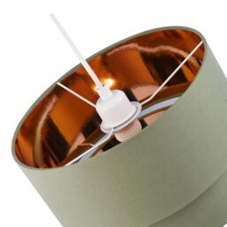 Happy Homewares Modern Cotton Fabric Double Tier Ceiling Shade with Shiny Inner in Olive - Size: 12 inches - thumbnail 3