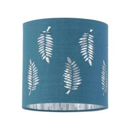First Choice Lighting Chrome Two Ball Table Lamp with Teal Fern Shade in Silver - thumbnail 2