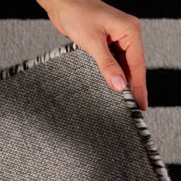 THE RUGS Ted Baker Noir Wool Handwoven Black White Geometric Rug - Size: 120 cm x 180 cm - thumbnail 6