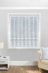 Tyrone Textiles Heavy Base Lace Net Curtain Cut Panel Ideal for Bathrooms, Kitchens & Living Rooms in White - Size: 200 cm width x 160 cm drop - thumbnail 2