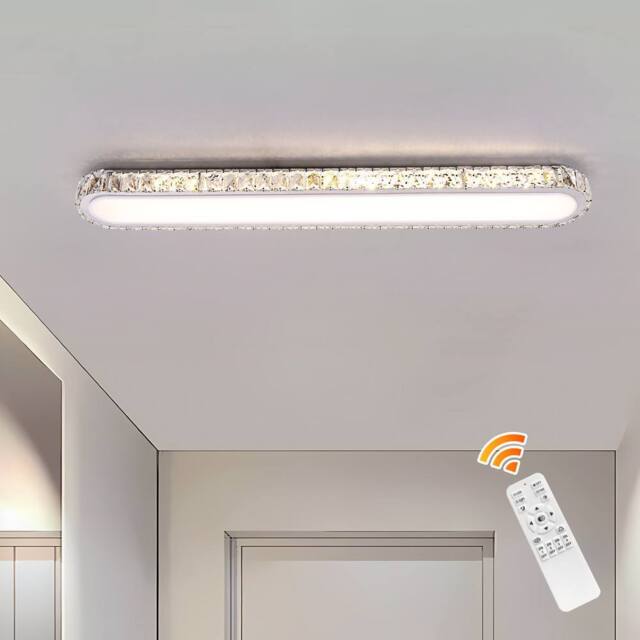 NIVOR 100cm 48W Dimmable Rectangle Crystal LED Ceiling Light Adjustment in Cool White - image 1