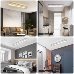 NIVOR 100cm 48W Dimmable Rectangle Crystal LED Ceiling Light Adjustment in Cool White - thumbnail 8