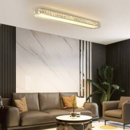 NIVOR 100cm 48W Dimmable Rectangle Crystal LED Ceiling Light Adjustment in Cool White - thumbnail 2
