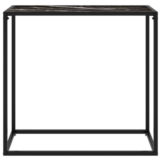 Berkfield Home Console Table Black 80x35x75 cm Tempered Glass - Size: 80 x 35 x 75 cm - image 1