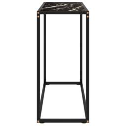 Berkfield Home Console Table Black 80x35x75 cm Tempered Glass - Size: 80 x 35 x 75 cm - thumbnail 3