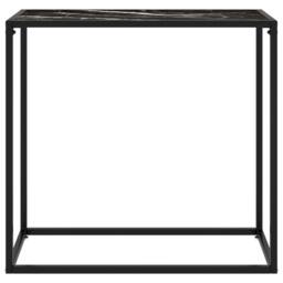 Berkfield Home Console Table Black 80x35x75 cm Tempered Glass - Size: 80 x 35 x 75 cm - thumbnail 1