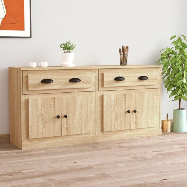 Berkfield Home Sideboards 2 pcs Sonoma Oak Engineered Wood in Brown - image 1