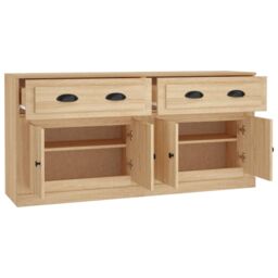 Berkfield Home Sideboards 2 pcs Sonoma Oak Engineered Wood in Brown - thumbnail 6