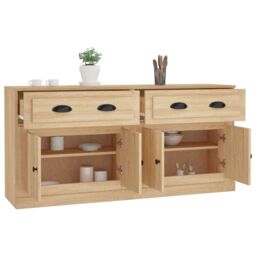 Berkfield Home Sideboards 2 pcs Sonoma Oak Engineered Wood in Brown - thumbnail 5