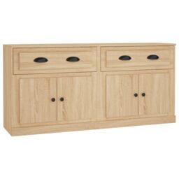 Berkfield Home Sideboards 2 pcs Sonoma Oak Engineered Wood in Brown - thumbnail 2