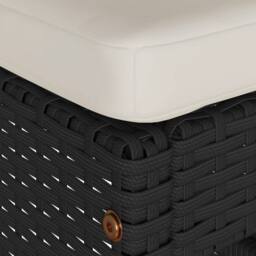 Berkfield Home Beautiful Garden Bar Stools with Cushions 4 pcs Black Poly Rattan - thumbnail 7