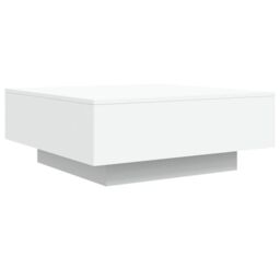 Berkfield Home Coffee Table with LED Lights White 80x80x31 cm - Size: 80 x 80 x 31 cm - thumbnail 3