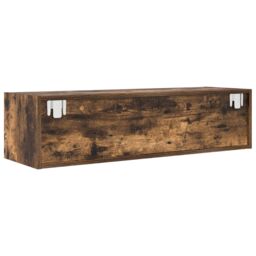 Berkfield Home TV Cabinet Smoked Oak 100x31x25, 5 cm Engineered Wood in Brown - thumbnail 6