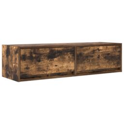 Berkfield Home TV Cabinet Smoked Oak 100x31x25, 5 cm Engineered Wood in Brown - thumbnail 2