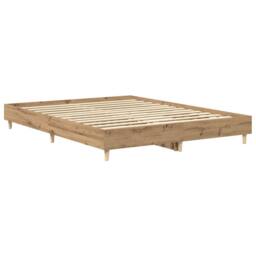 Berkfield Home Bed Frame No Mattress Artisan Oak 150x200 cm King Size Engineered Wood in Brown - thumbnail 4