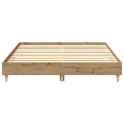 Berkfield Home Bed Frame No Mattress Artisan Oak 150x200 cm King Size Engineered Wood in Brown - thumbnail 5