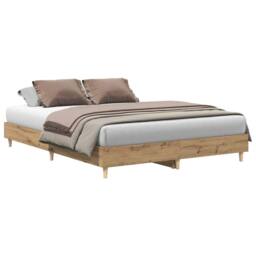 Berkfield Home Bed Frame No Mattress Artisan Oak 150x200 cm King Size Engineered Wood in Brown - thumbnail 2