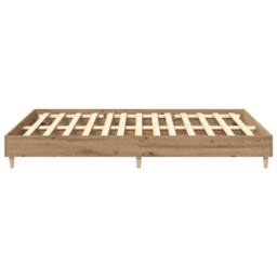 Berkfield Home Bed Frame No Mattress Artisan Oak 150x200 cm King Size Engineered Wood in Brown - thumbnail 6