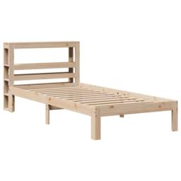 Berkfield Home Bed Frame with Headboard without Mattress 90x200 cm in Natural - thumbnail 3