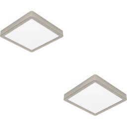 Loops 2 PACK Sleek Modern Satin Nickel Square Ceiling Light Indoor Spaces in Metallics - thumbnail 1
