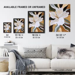 "Artery8 Lily Flower Painting Earth Tone Delicate Floral Wall Art Print in Brown - Size: W24"" x H32""" - thumbnail 3