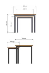 FWStyle Oak Nest Of 2 Tables Graphite Blue Ready Assembled in Dark Blue - thumbnail 6