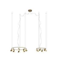 Netlighting Shell 8+6 Light Pendant Round 70W LED 3000K 3710lm Gold 3yrs Warranty - thumbnail 1