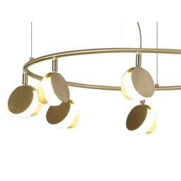 Netlighting Shell 8+6 Light Pendant Round 70W LED 3000K 3710lm Gold 3yrs Warranty - thumbnail 5
