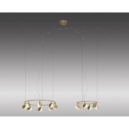 Netlighting Shell 8+6 Light Pendant Round 70W LED 3000K 3710lm Gold 3yrs Warranty - thumbnail 2