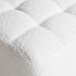 Wyld and Coco White Boucle Footstool 38 cm Square - Chevron Upholstery - thumbnail 6