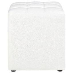 Wyld and Coco White Boucle Footstool 38 cm Square - Chevron Upholstery - thumbnail 5