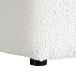 Wyld and Coco White Boucle Footstool 38 cm Square - Chevron Upholstery - thumbnail 7