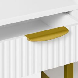 KOSY KOALA Dressing Table Set with Bulb Lights Mirror, Storage Cabinet & Stool - White & Gold - Hollywood Style - thumbnail 5