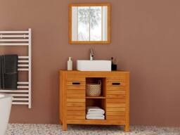 Vente-unique Acacia Wood Vanity Unit - 90 Cm - PULUKAN in Walnut