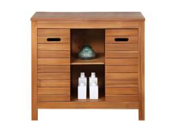 Vente-unique Acacia Wood Vanity Unit - 90 Cm - PULUKAN in Walnut - thumbnail 4