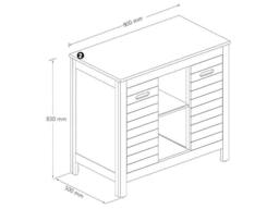 Vente-unique Acacia Wood Vanity Unit - 90 Cm - PULUKAN in Walnut - thumbnail 8
