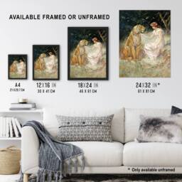 Artery8 Frederick Stuart Church Lady & the Tiger Framed Wall Art Print - Size: A4 - thumbnail 3