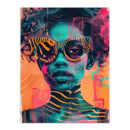 "Artery8 Indie Culture Vibrant Conceptual Art Portrait Wall Art Print in Orange - Size: W12"" x H16""" - thumbnail 1